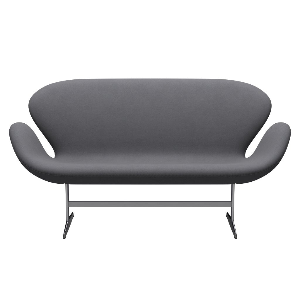 Fritz Hansen Swan Sofa 2 Seater, Satin Brushed Aluminium/Comfort Grey (01012)