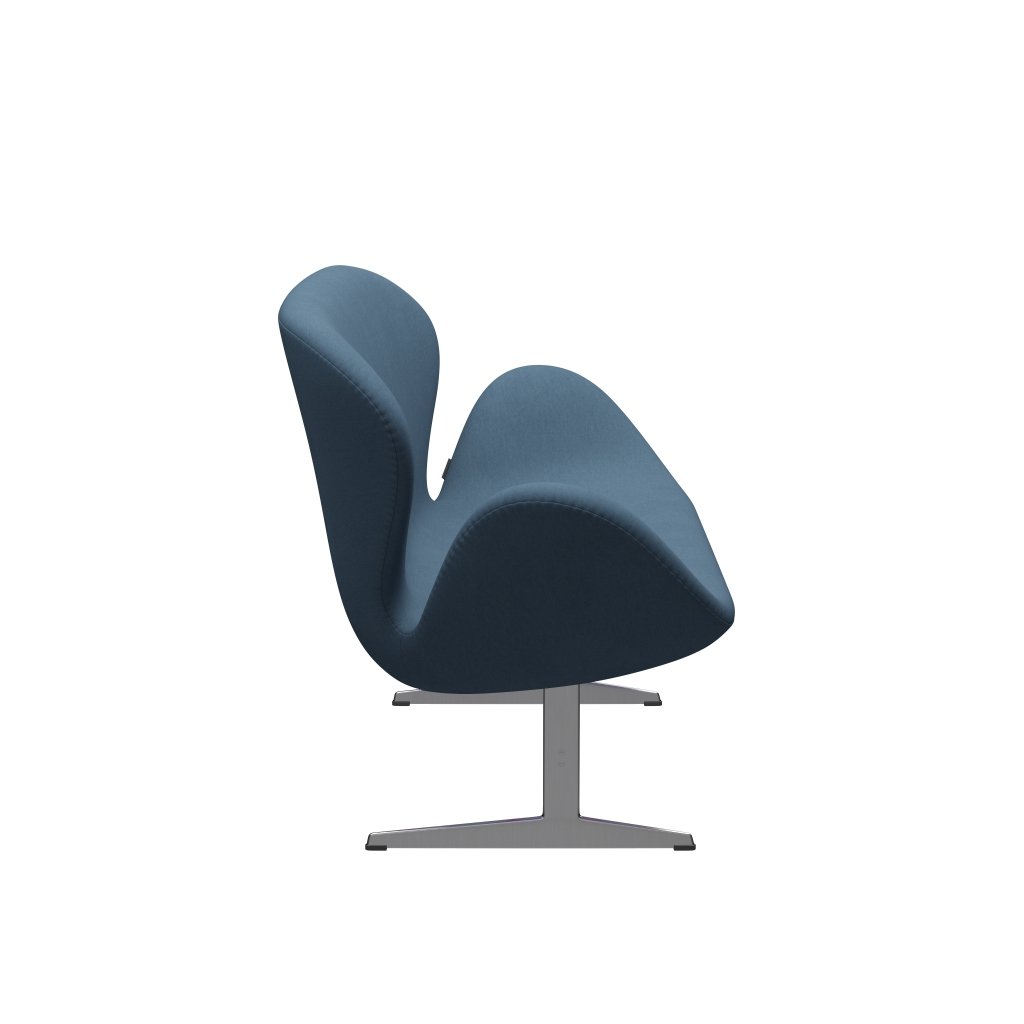 Fritz Hansen Swan divano 2 posti, alluminio spazzolato in raso/grigio comfort (01160)