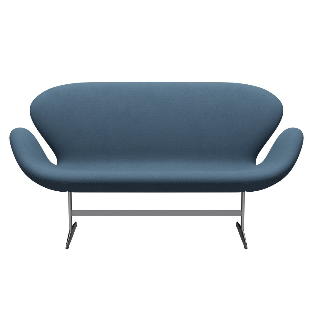 Fritz Hansen Swan Sofa 2 Seater, Satin Brushed Aluminium/Comfort Grey (01160)