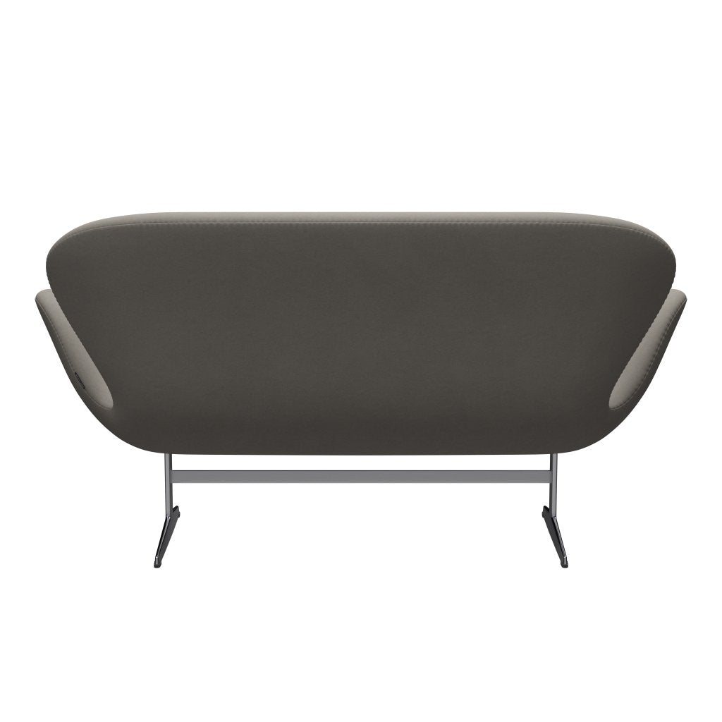 Fritz Hansen Swan Sofa 2座位，缎面拉丝铝/舒适灰色（60003）