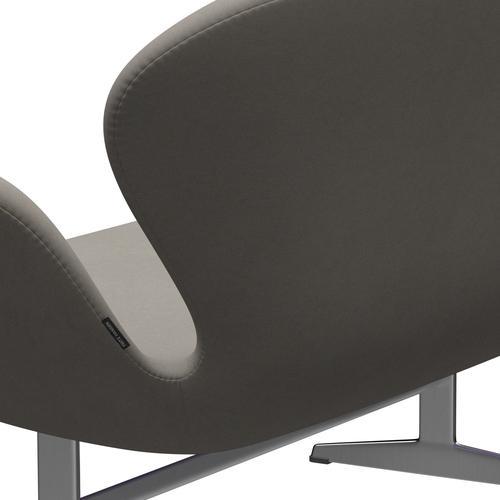 Fritz Hansen Swan divano 2 posti, alluminio spazzolato in raso/comfort grigio (60003)