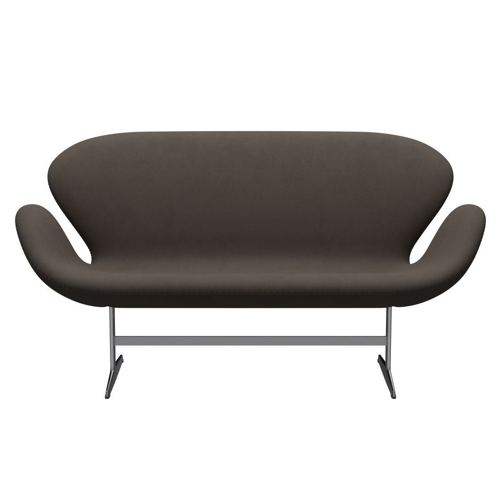 Fritz Hansen Swan Sofa 2 -zits, satijnen geborsteld aluminium/comfortgrijs (61014)