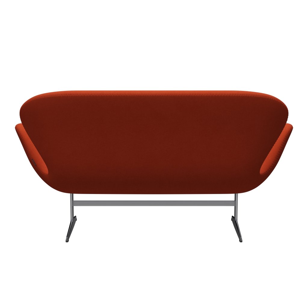 Fritz Hansen SWAN SOFA 2 -sits, Satin borstat aluminium/komfort roströd (09055)