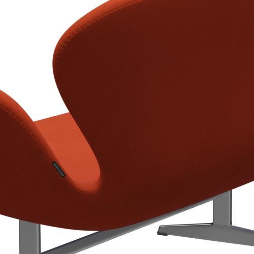 Fritz Hansen Swan divano 2 posti, alluminio spazzolato in raso/comfort ruggine rosso (09055)