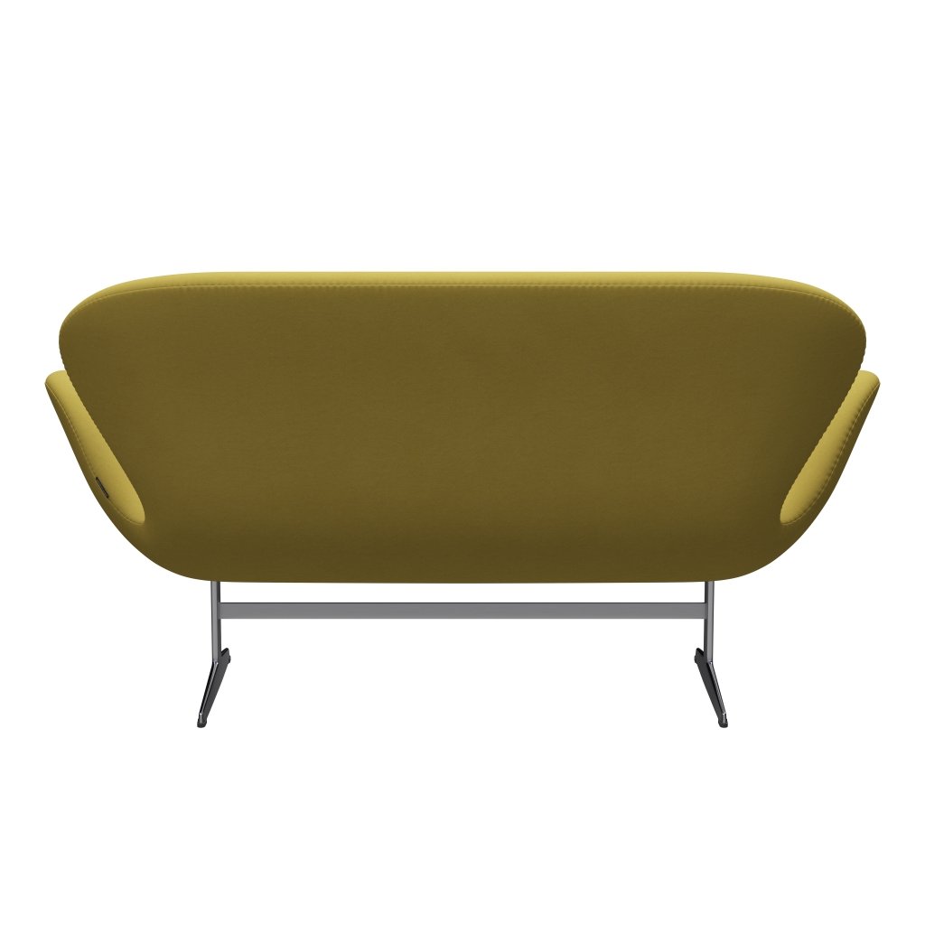 Fritz Hansen Swan Sofa 2-Sitzer, Satiniertes gebürstetes Aluminium/Komfort Sand Light (01049)