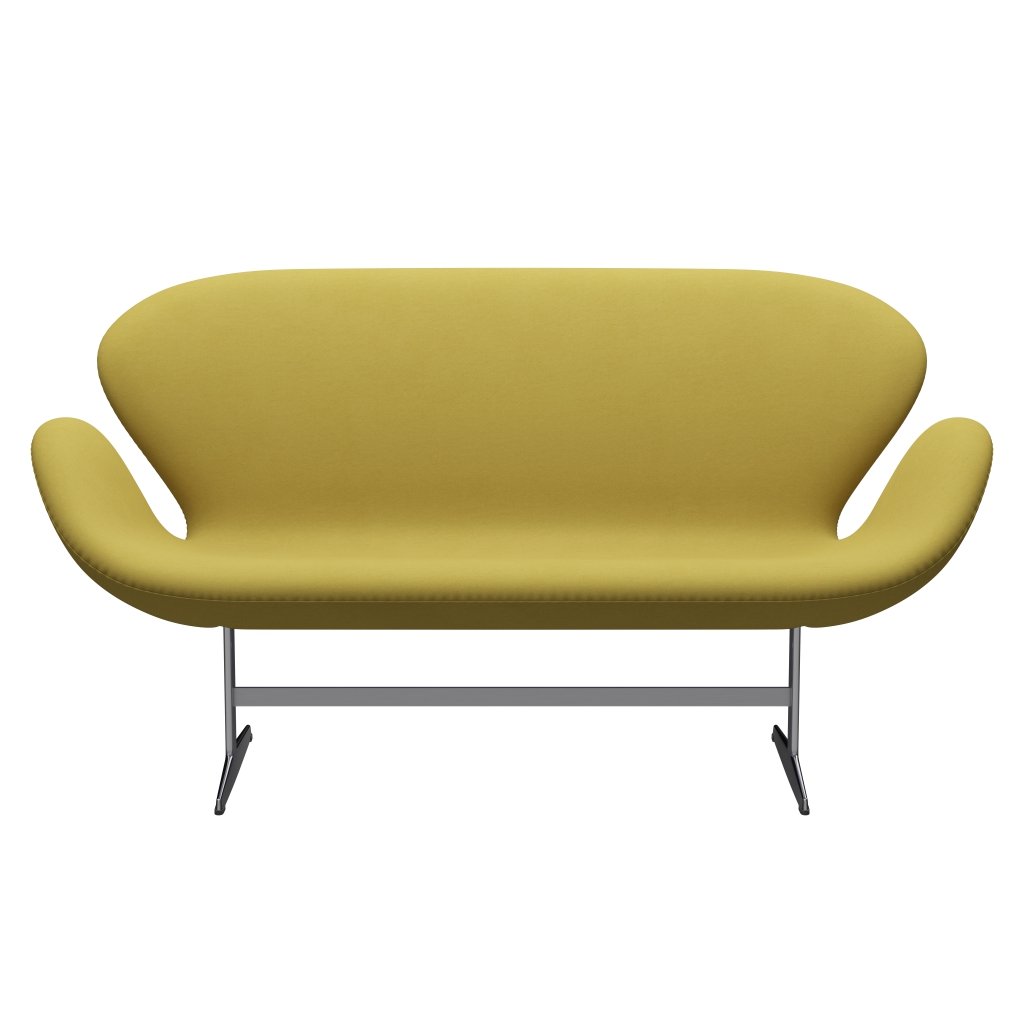 Fritz Hansen Swan divano 2 posti, luce di sabbia in alluminio/comfort di satinia (01049)