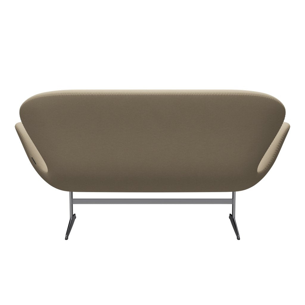 Fritz Hansen Swan Sofa 2 Seater, Satin Brushed Aluminium/Comfort Sand Light (61002)