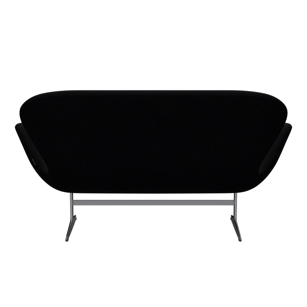 Fritz Hansen SWAN SOFA 2 -sits, satin borstad aluminium/komfort svart (00050)