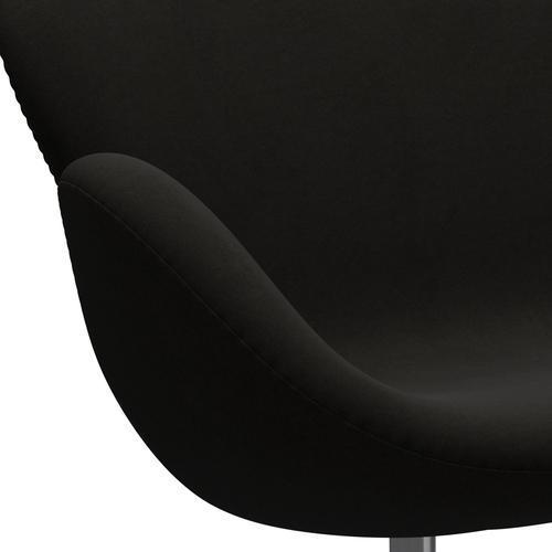 Fritz Hansen Swan Sofa 2 -zits, satijnborstig aluminium/comfort zwart (61013)