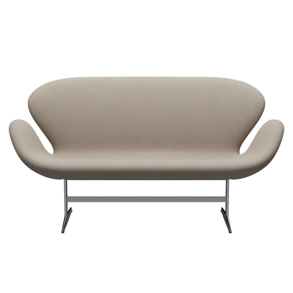 Fritz Hansen Svan sofa 2 sæder, satin børstet aluminium/komfort hvid grå