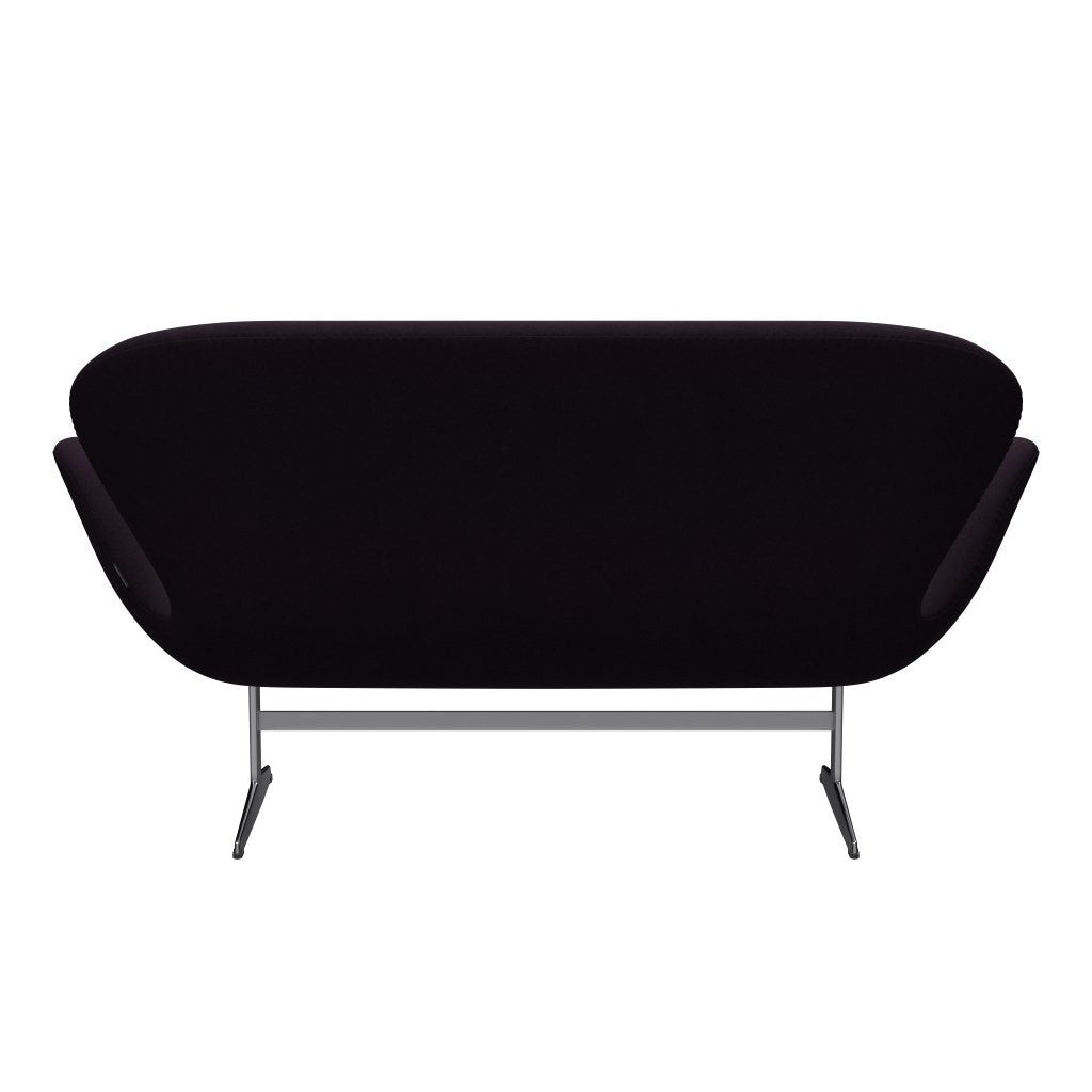 Fritz Hansen Swan Sofa 2 Seater, Satin børstet aluminium/Divina Aubergine (376)