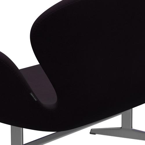 Fritz Hansen Swan Sofa 2 Seater, Satin børstet aluminium/Divina Aubergine (376)