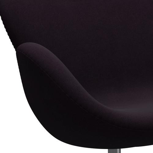 Fritz Hansen Swan Sofa 2 Seater, Satin børstet aluminium/Divina Aubergine (376)