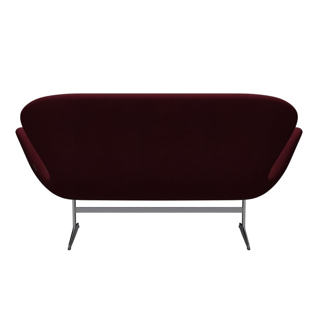 Fritz Hansen Canapé de cygne 2 places, aluminium brossé en satin / divina aubergine (671)