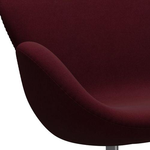 Fritz Hansen Swan Sofa 2 -zits, satijnborstig aluminium/divina aubergine (671)