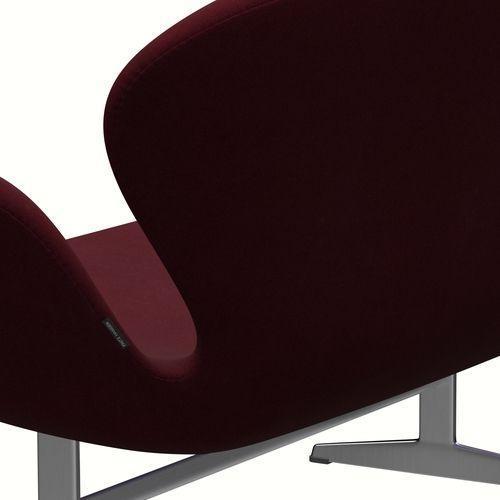 Fritz Hansen SWAN SOFA 2 -sits, satin borstade aluminium/divina aubergine (671)