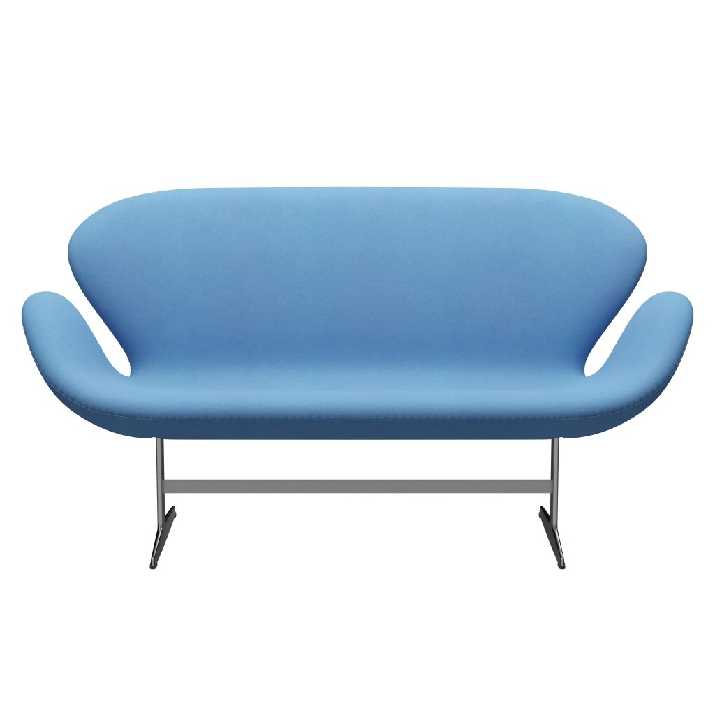 Fritz Hansen Swan Sofa 2 seters, satengbørstet aluminium/divina lyseblå (712)