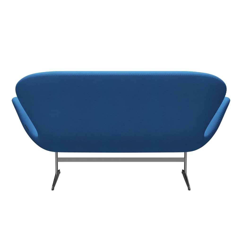 Fritz Hansen Swan Sofa 2 Seater, Satin Brushed Aluminium/Divina Light Blue (742)