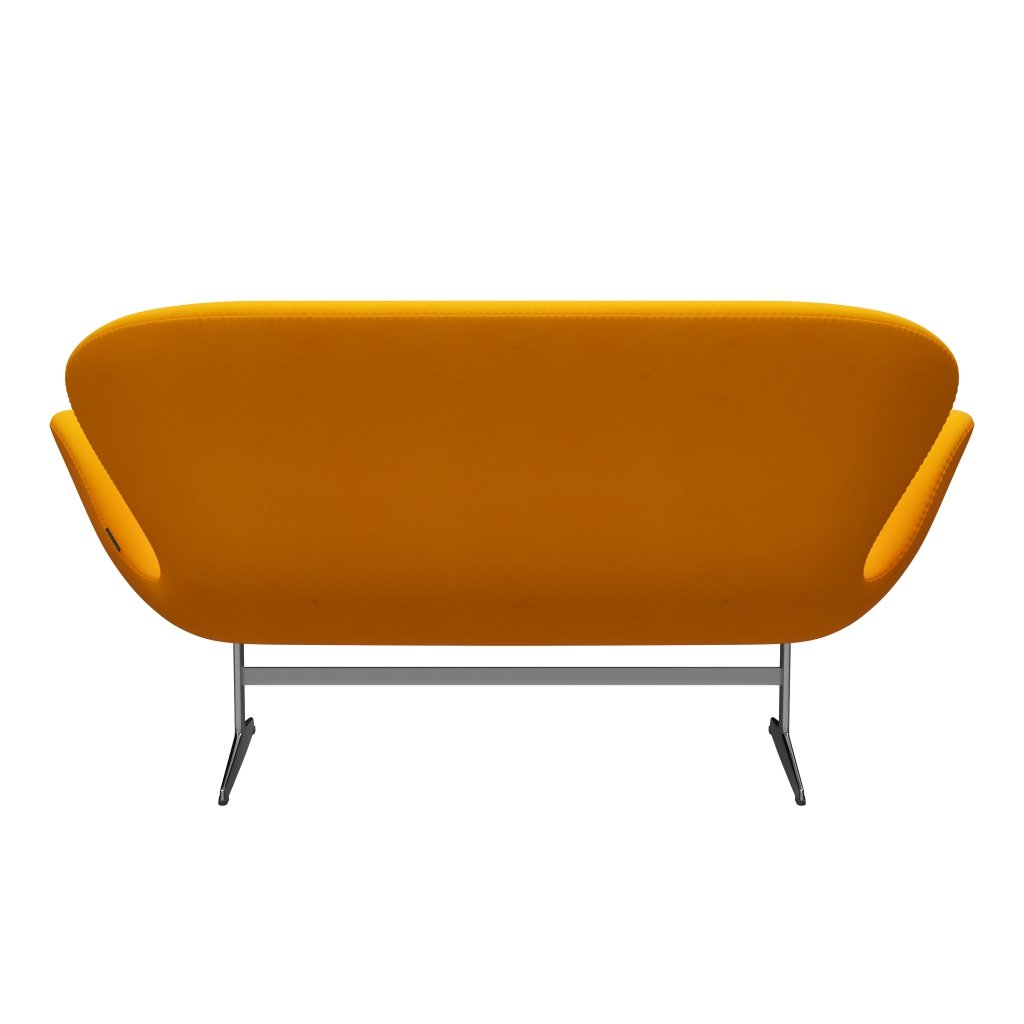 Fritz Hansen Swan Sofa 2 Seater, Satin Brushed Aluminium/Divina Orange (426)