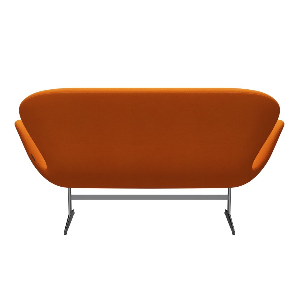 Fritz Hansen Swan Sofa 2 Seater, Satin børstet aluminium/Divina Orange (444)