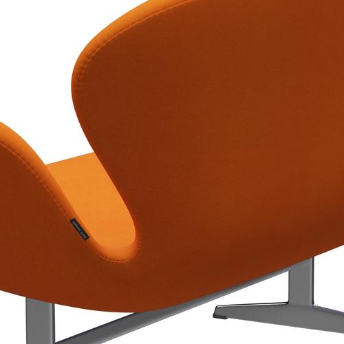 Fritz Hansen Swan Sofa 2 Seater, Satin børstet aluminium/Divina Orange (444)