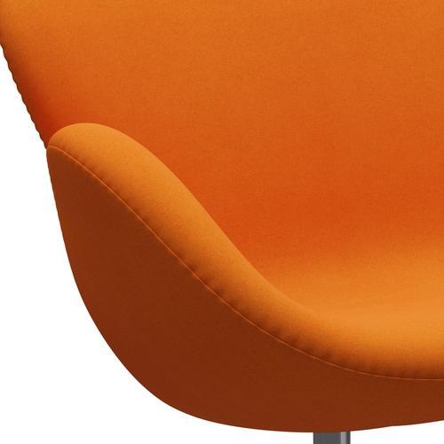 Fritz Hansen Swan Sofa 2 Seater, Satin børstet aluminium/Divina Orange (444)