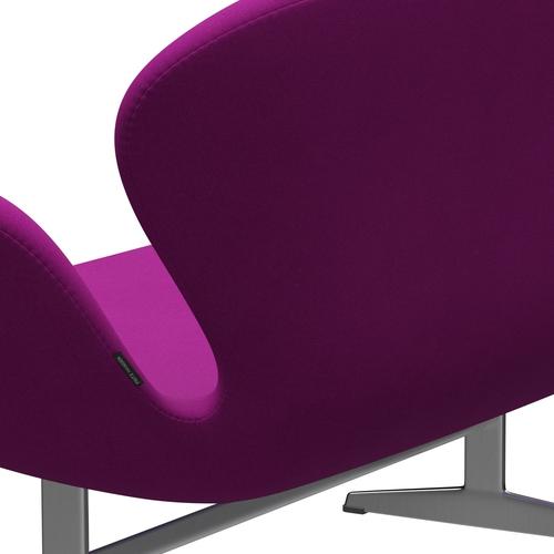 Fritz Hansen Swan Sofa 2 plazas, aluminio cepillado por satén/Divina Violet (666)