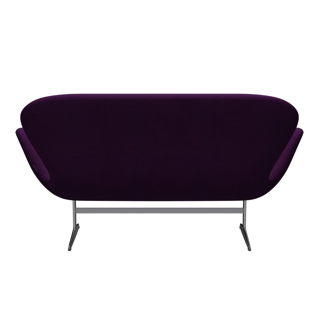 Fritz Hansen Swan Sofa 2 Seater, Satin Brushed Aluminium/Divina Violet (696)