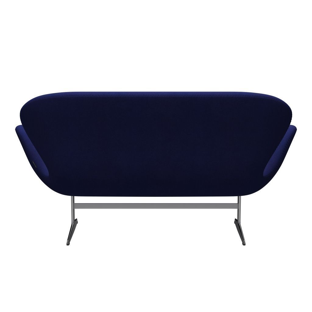 Fritz Hansen Swan Sofa 2-Sitzer, Satiniertes gebürstetes Aluminium/Divina Violett Dunkel (684)