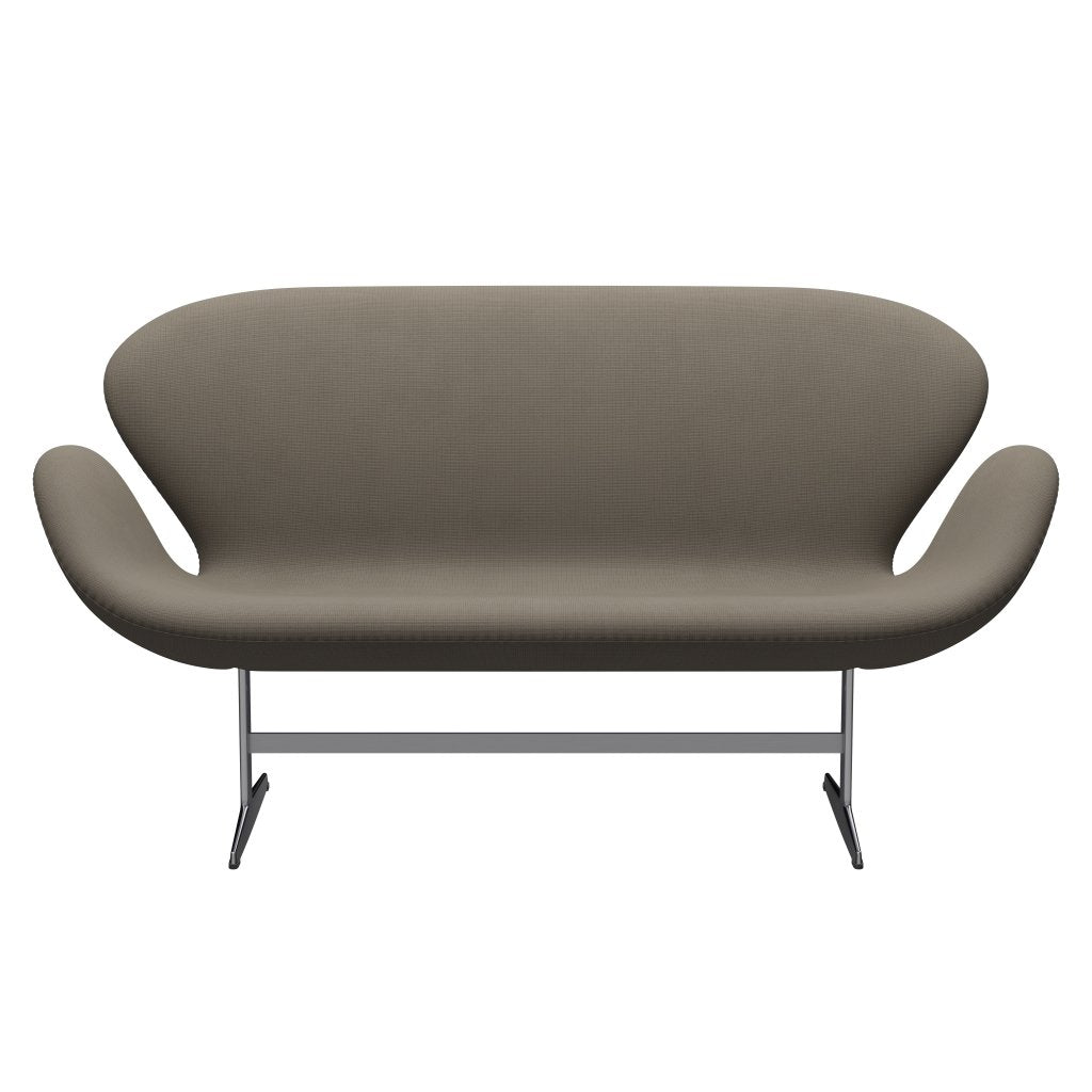 Fritz Hansen Swan Sofa 2 Seater, Satin Brushed Aluminium/Fame Beige (61003)