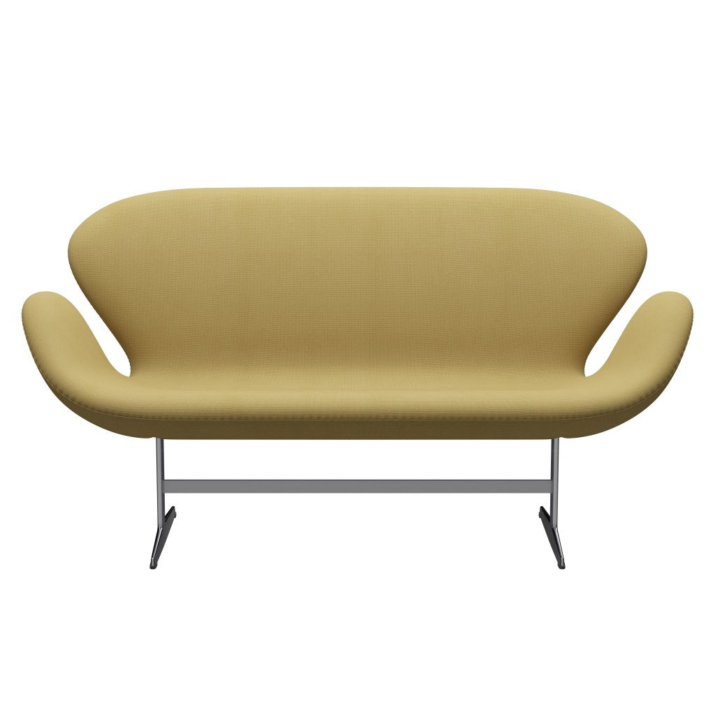 Fritz Hansen Swan Sofa 2 Seater, Satin Brushed Aluminium/Fame Beige (62068)