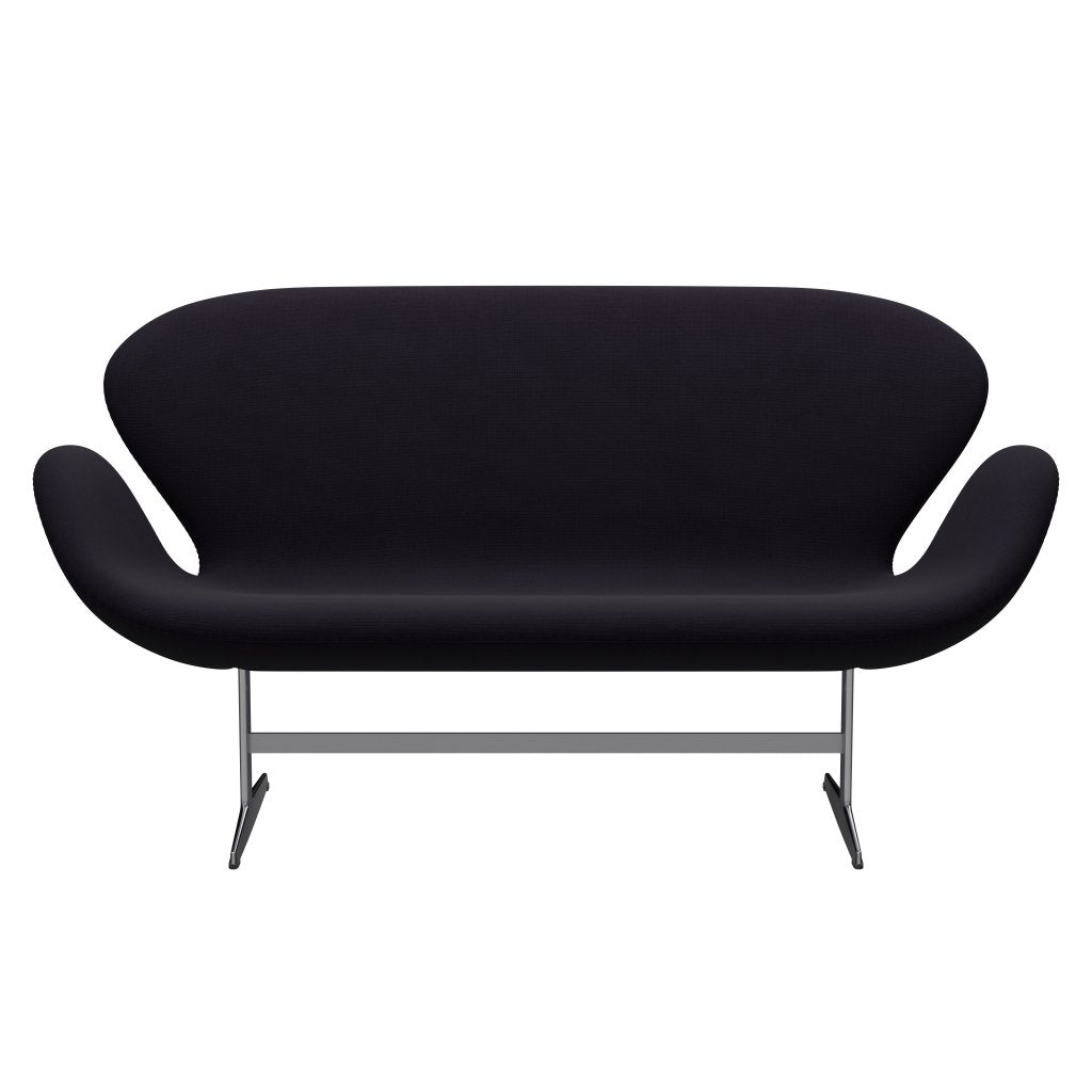 Fritz Hansen Swan Sofa 2 Seater, Satin Brushed Aluminium/Fame Bordeaux (64055)