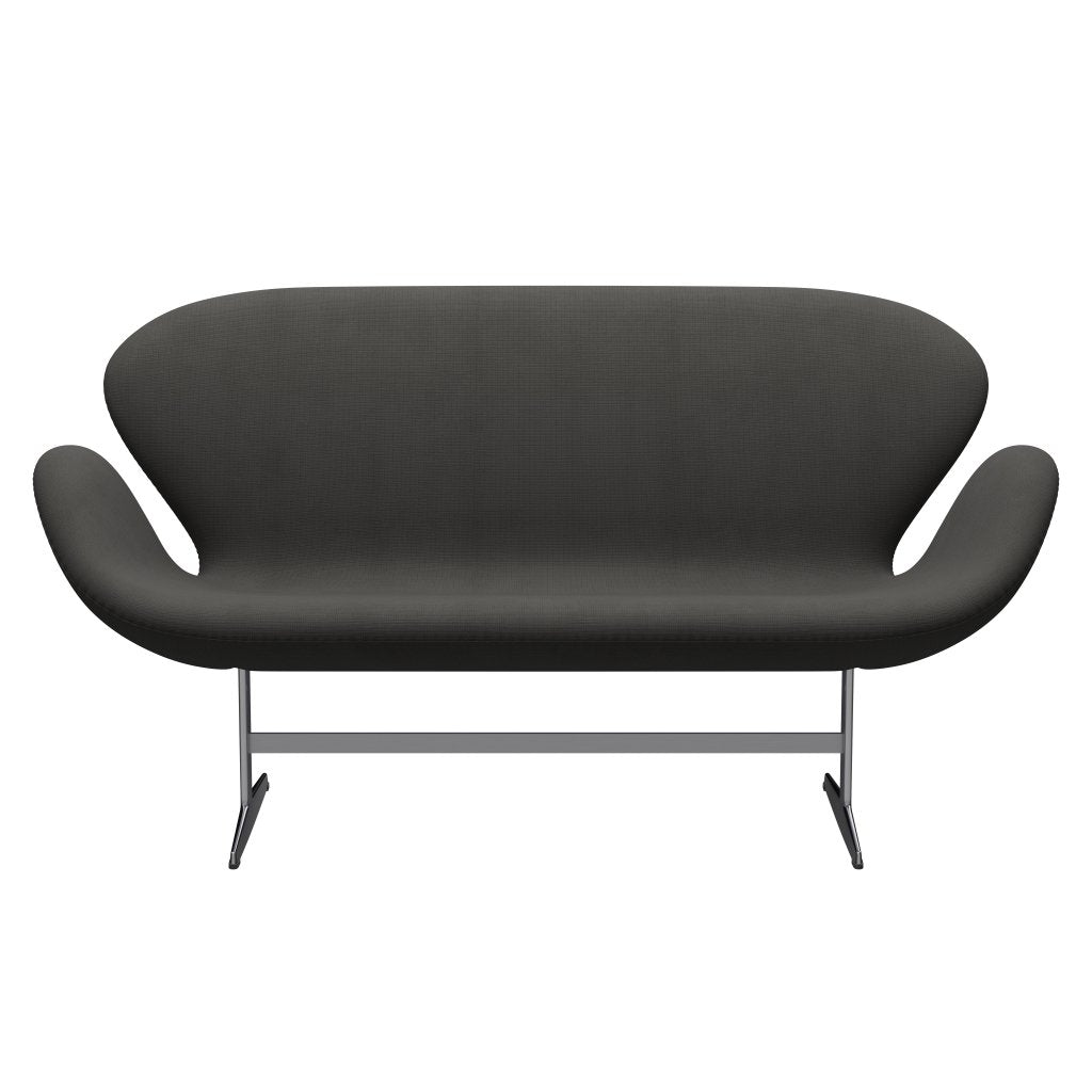 Fritz Hansen Swan Sofa 2 Seater, Satin Brushed Aluminium/Fame Brown (61060)