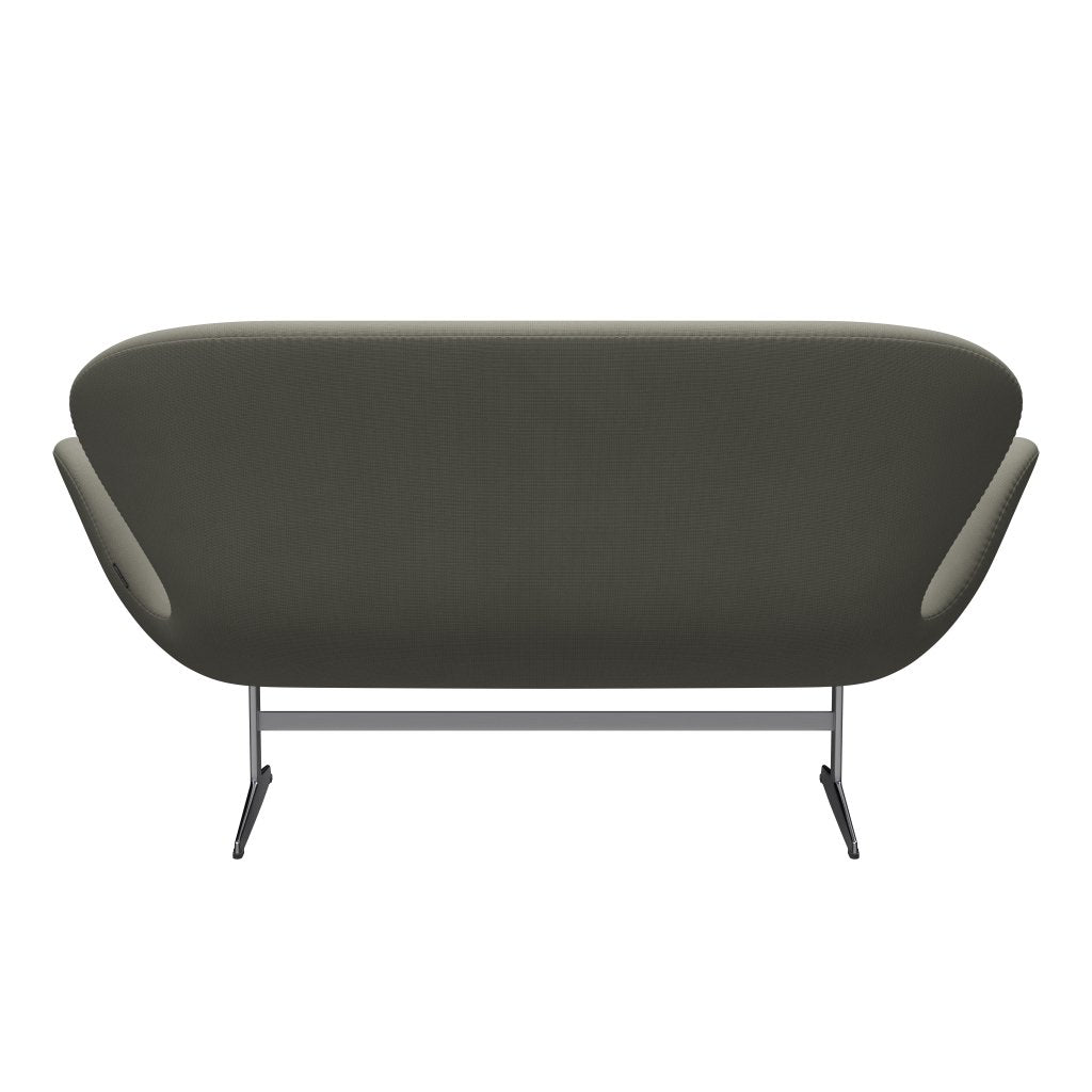 Fritz Hansen Swan Sofa 2 Seater, Satin Brushed Aluminium/Fame Grey (61136)
