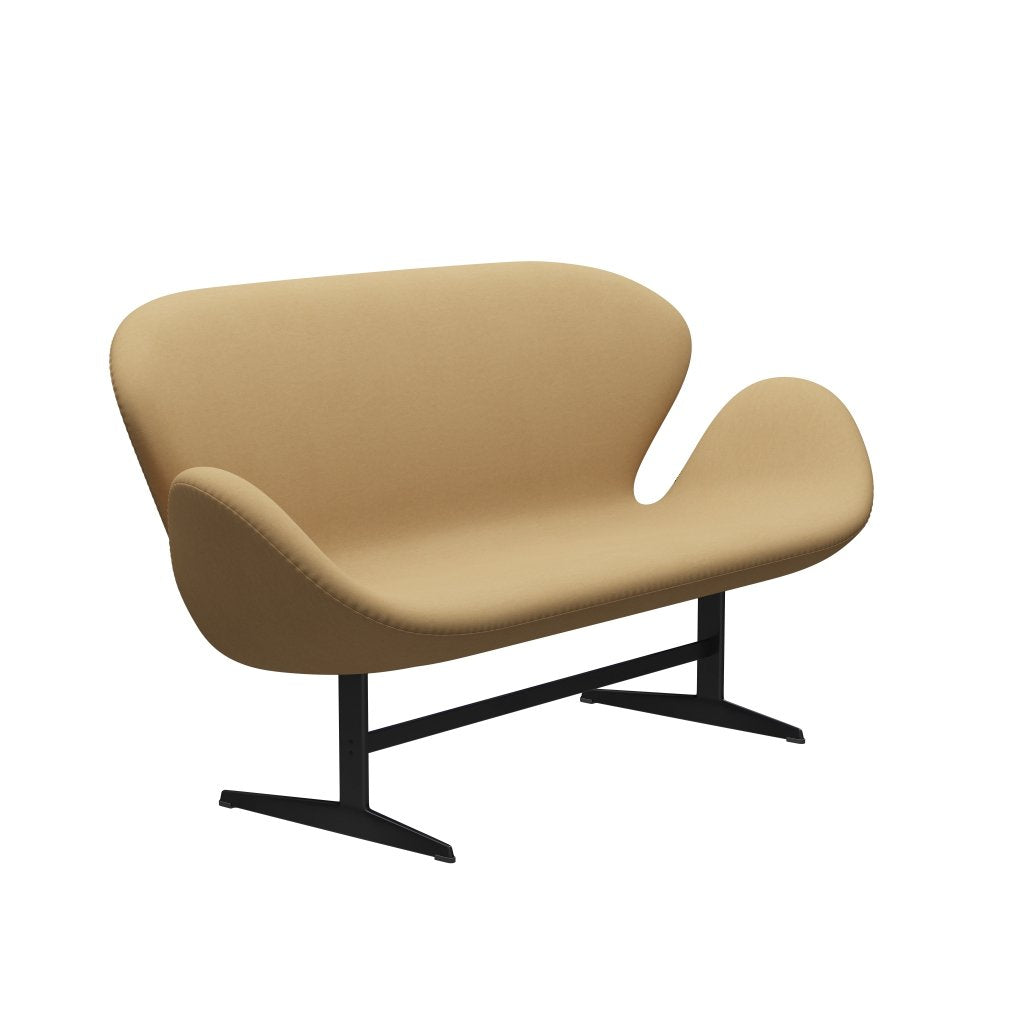 Fritz Hansen Joutsen sohva 2 -paikkainen, musta lakattu/mukavuus beige (00280)