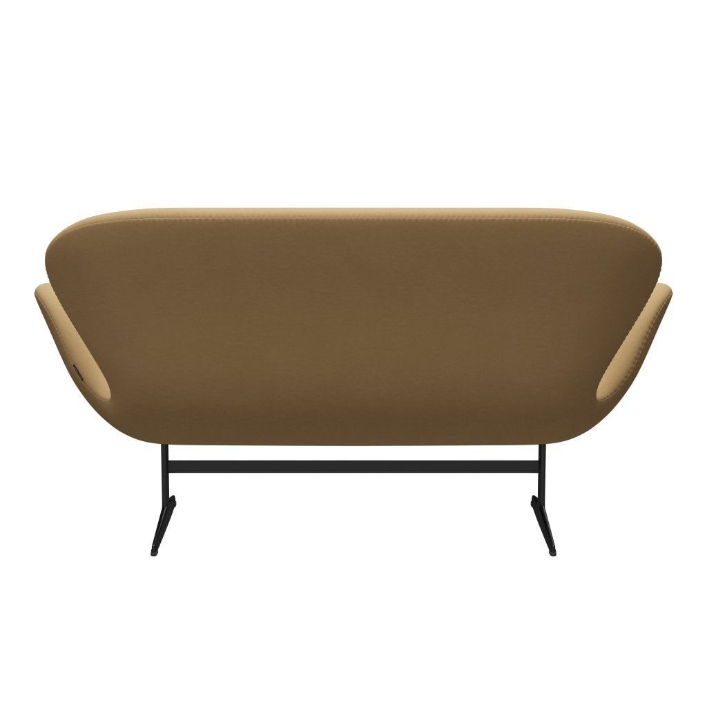 Fritz Hansen Swan Sofa 2 Sitzer, Schwarz Lackiert/Komfort Beige (00280)