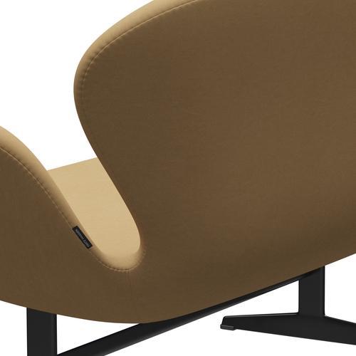 Fritz Hansen Swan Sofá 2 plazas, lacado negro/comodidad beige (00280)