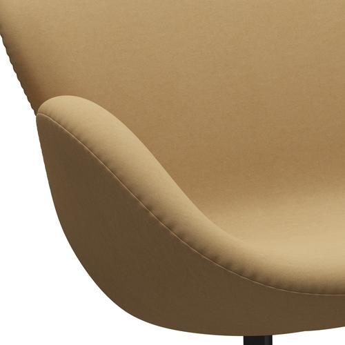 Fritz Hansen Swan Sofa 2 -zits, zwart gelakt/comfortbeer (00280)