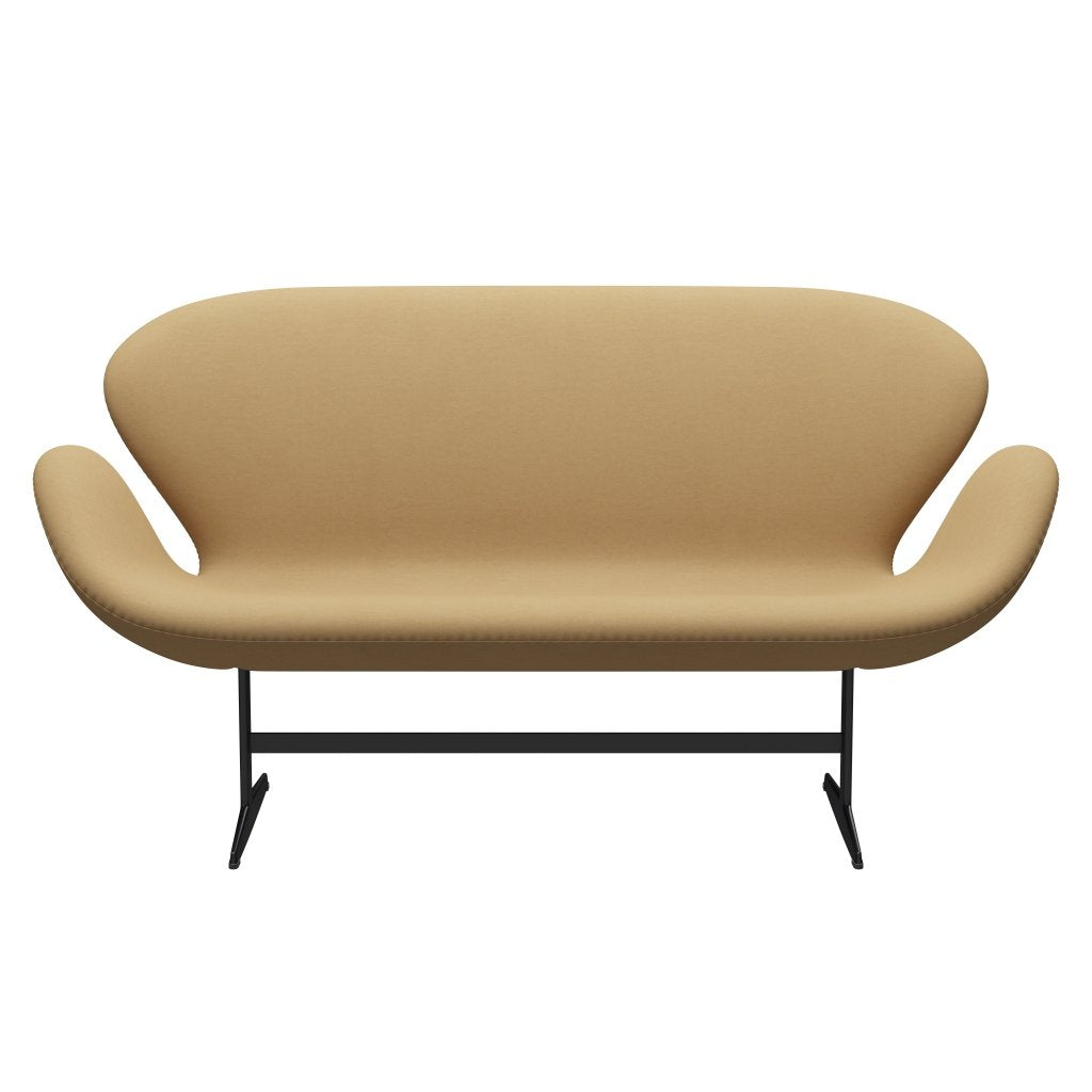 Fritz Hansen Swan Sofa 2 -sits, svart lackerad/komfort beige (00280)