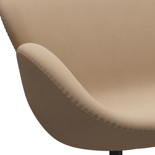 Fritz Hansen Swan Sofa 2 -zits, zwart gelakt/comfortbeer (61003)