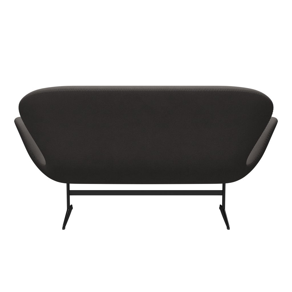 Fritz Hansen Canapé de cygne 2 places, laqué noir / confort gris foncé (60008)