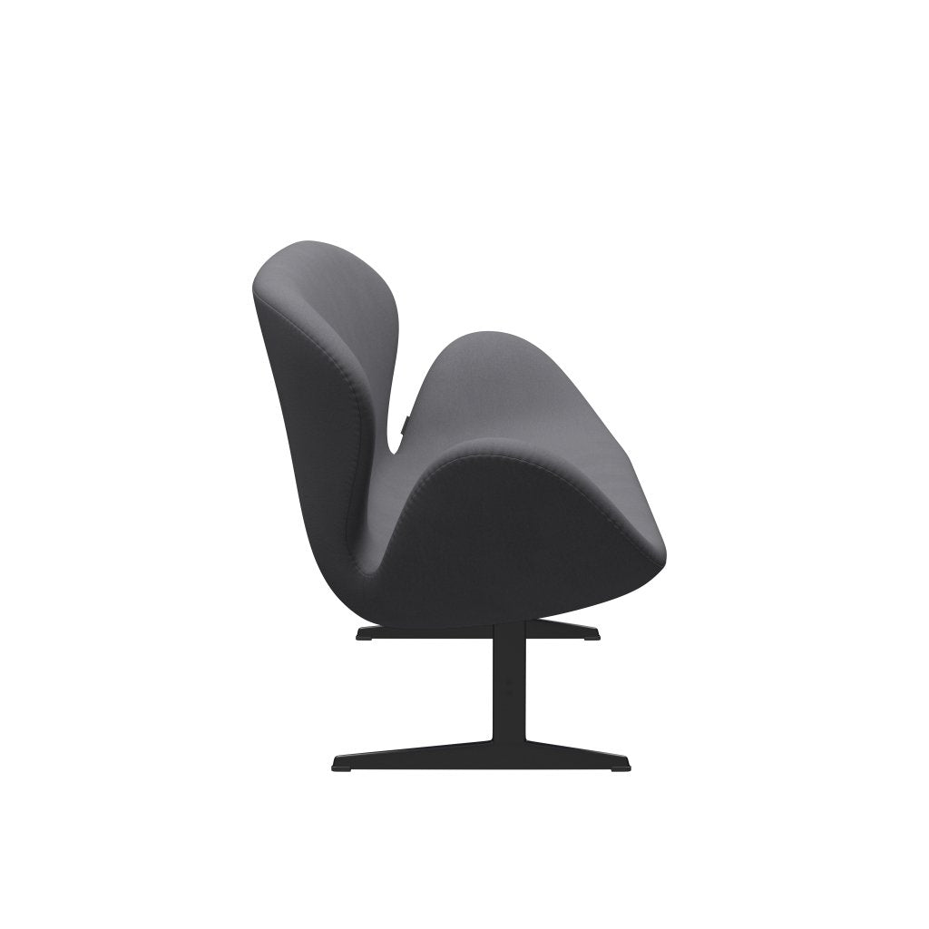 Fritz Hansen Swan divano 2 posti, nero laccato/comfort grigio (01012)