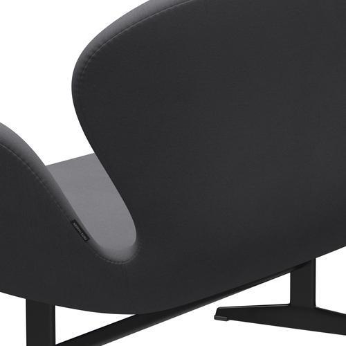 Fritz Hansen Swan Sofa 2 plazas, lacado negro/comodidad de gris (01012)