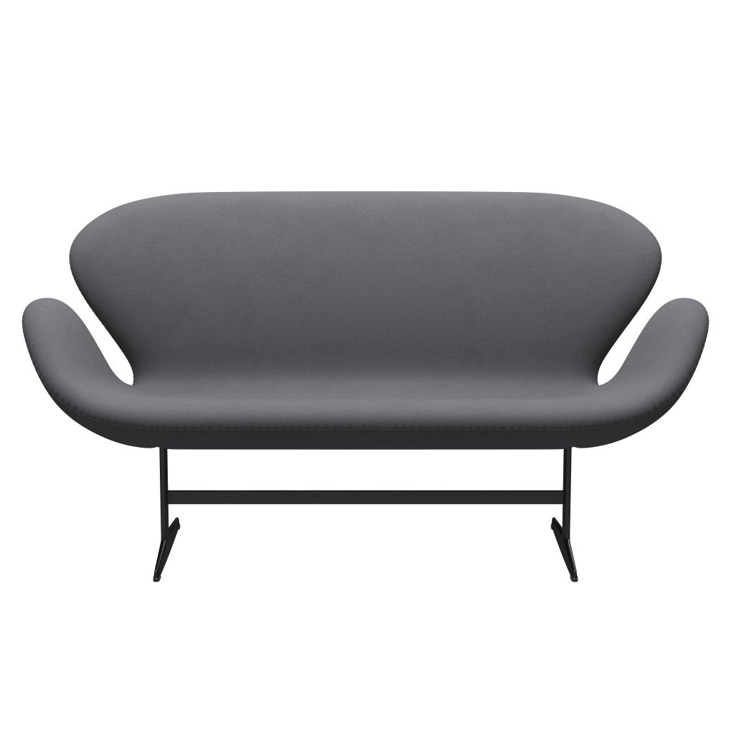Fritz Hansen Swan Sofa 2 Seater, Black Lacquered/Comfort Grey (01012)