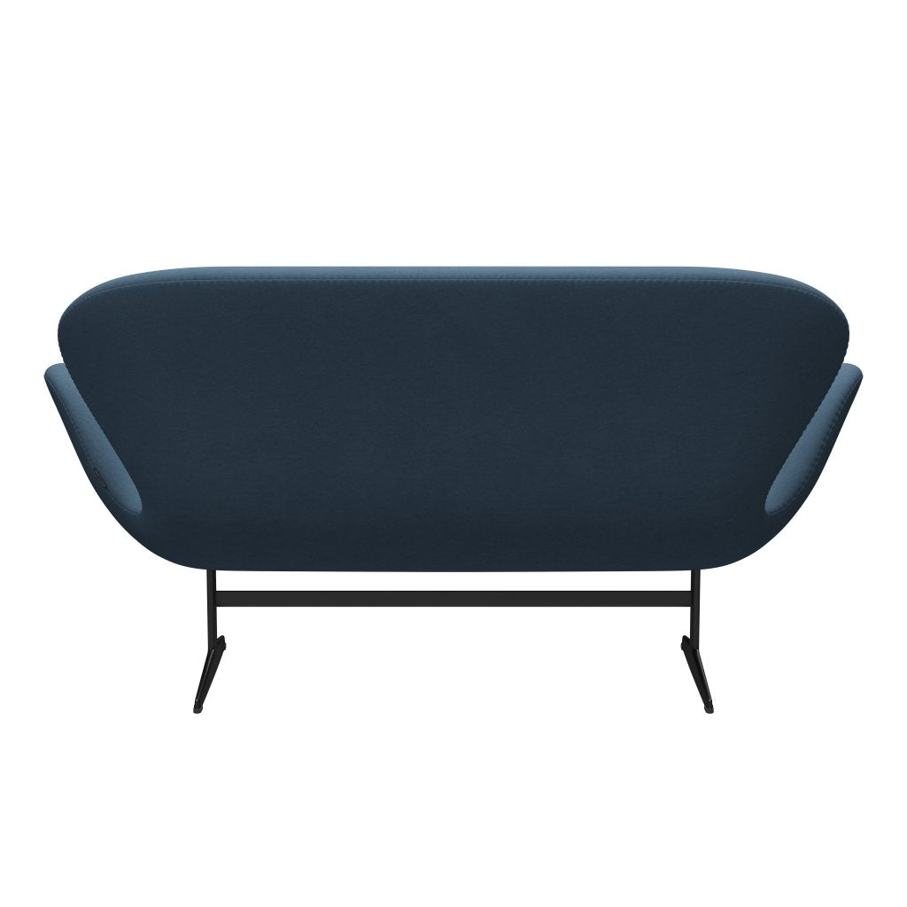 Fritz Hansen Swan Sofa 2 sæta, svartur lakkaður/þægindi grá (01160)