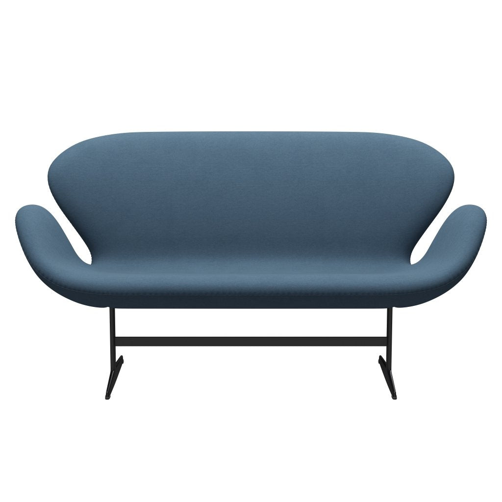 Fritz Hansen Swan Sofa 2 Seater, Black Lacquered/Comfort Grey (01160)
