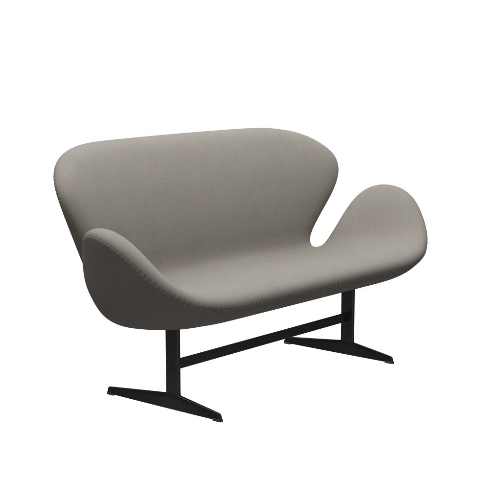 Fritz Hansen Canapé de cygne 2 places, laquée noire / gris confort (60003)