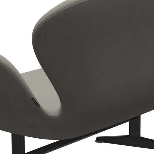 Fritz Hansen Canapé de cygne 2 places, laquée noire / gris confort (60003)