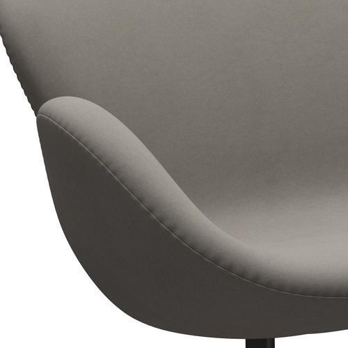 Fritz Hansen Canapé de cygne 2 places, laquée noire / gris confort (60003)