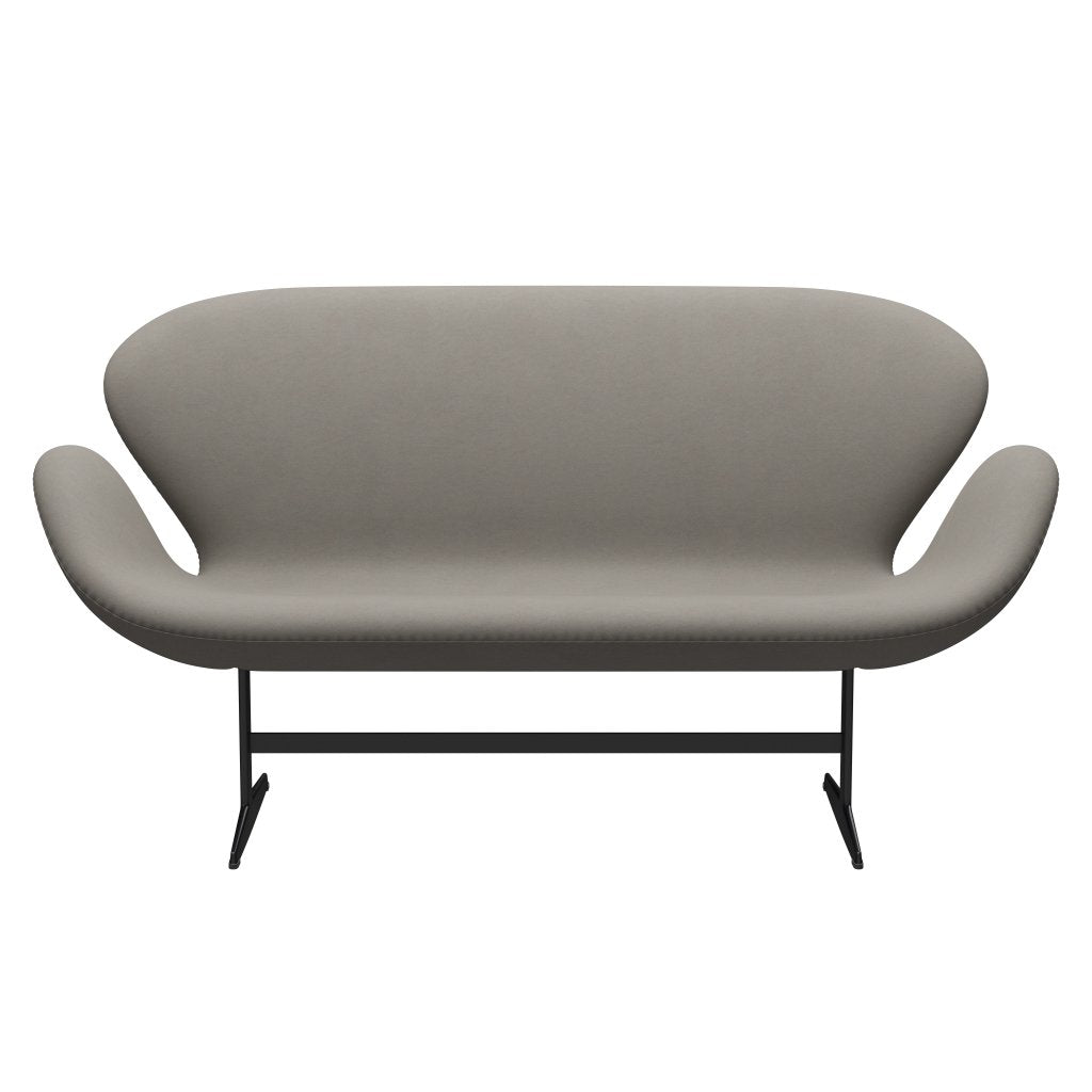 Fritz Hansen Swan divano 2 posti, laccatura nera/comfort grigio (60003)